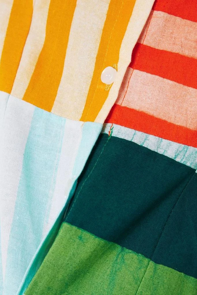 STUDIO 189 Patchwork striped cotton-voile maxi shirt dress 4