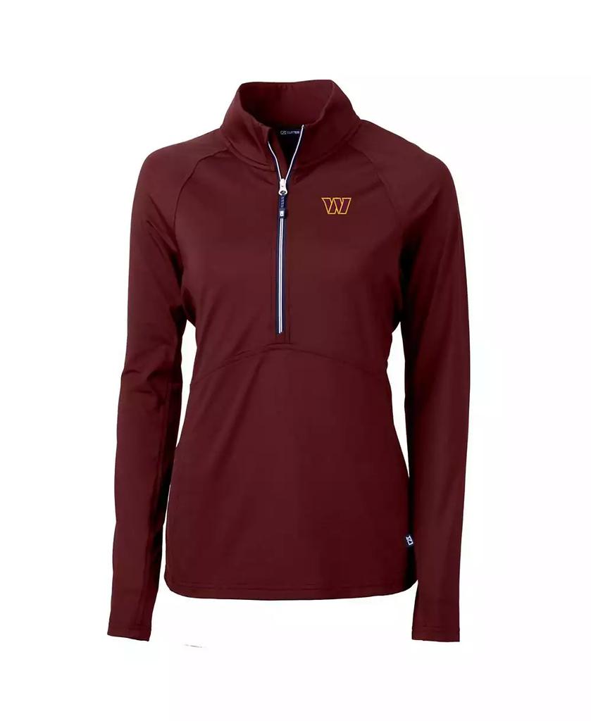Cutter & Buck Women's Burgundy Washington Commanders Adapt Knit Stretch Half-Zip Pullover Jacket