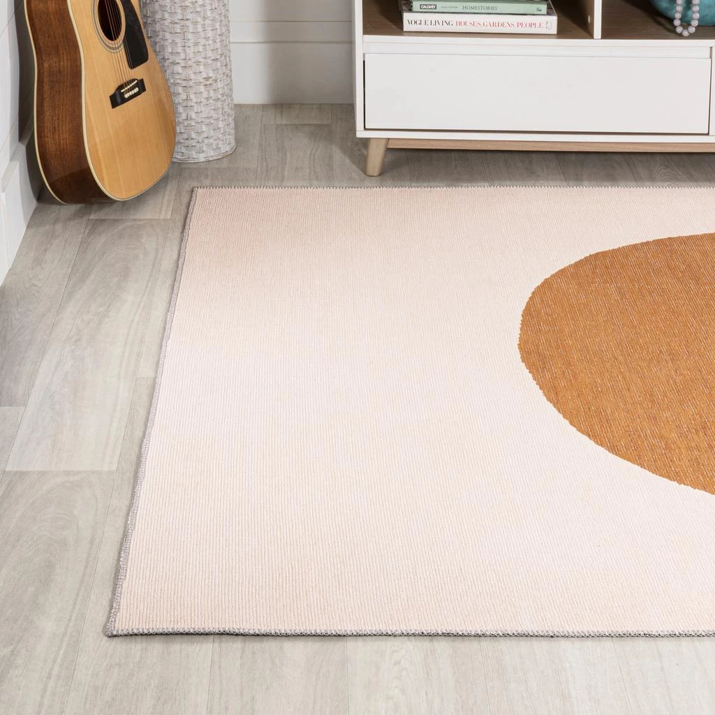 JONATHAN Y Cirkel Minimalist Geometric Dot Machine-Washable Cream/Rust Area Rug 3