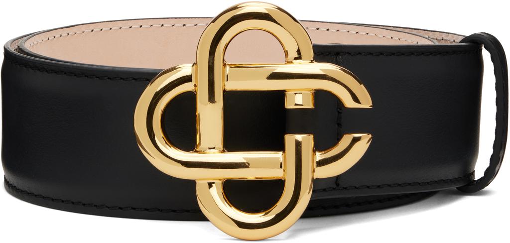 Casablanca Black CC Logo Buckle Belt
