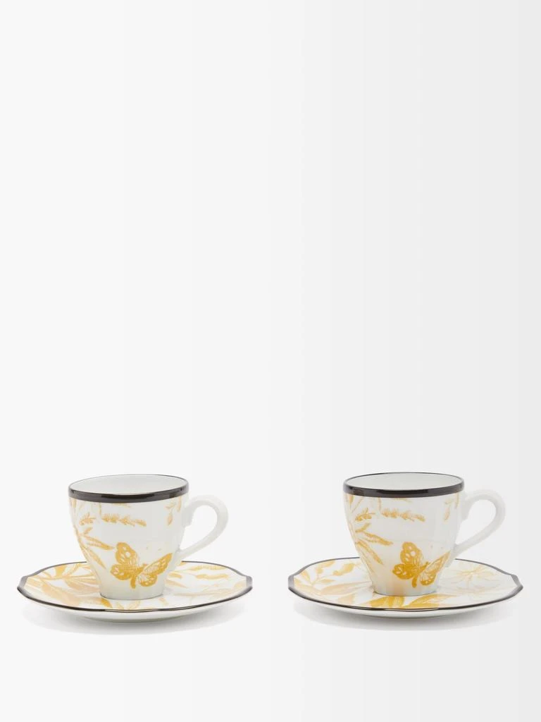 Gucci Set of two Herbarium porcelain cups and saucers 1