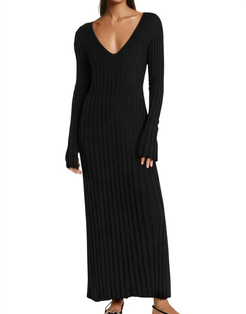 Shop Eslen Long-Sleeve Wide Rib Knit Maxi Dress In Black on Sale at  BeyondStyle  Get 22% Off Eslen Long-Sleeve Wide Rib Knit Maxi Dress In  Black with Limited-Time Flash Deals, Exclusive