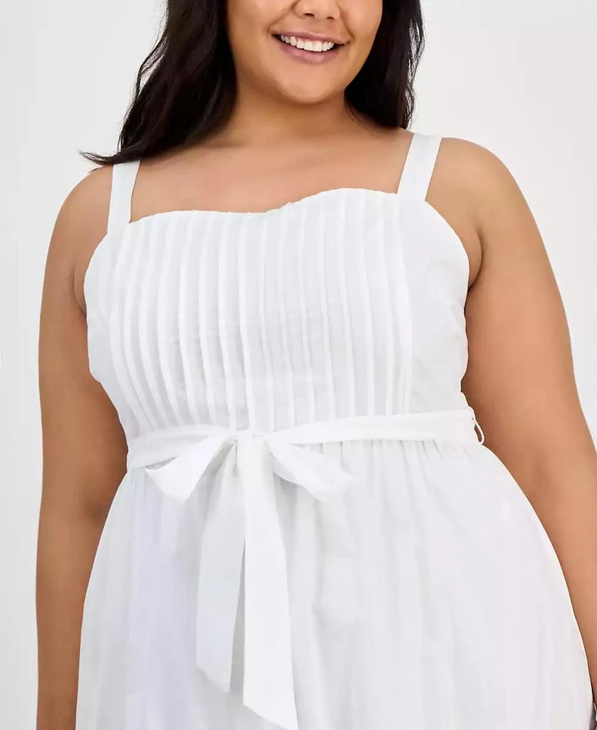 julia jordan Plus Size Cotton Sleeveless Eyelet-Hem Midi Dress 4