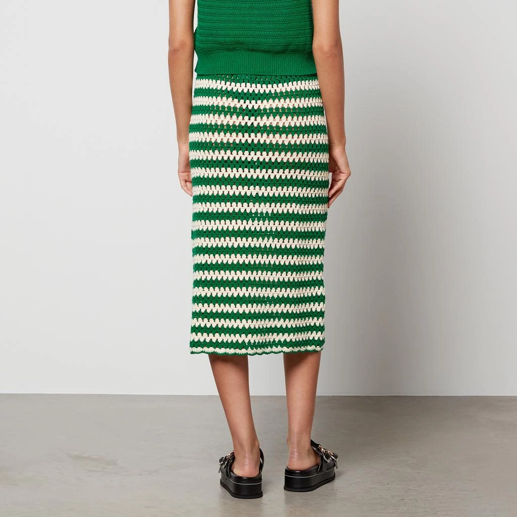 BAUM UND PFERDGARTEN Women's Ciel Knitted Skirt - Cream/Green 2