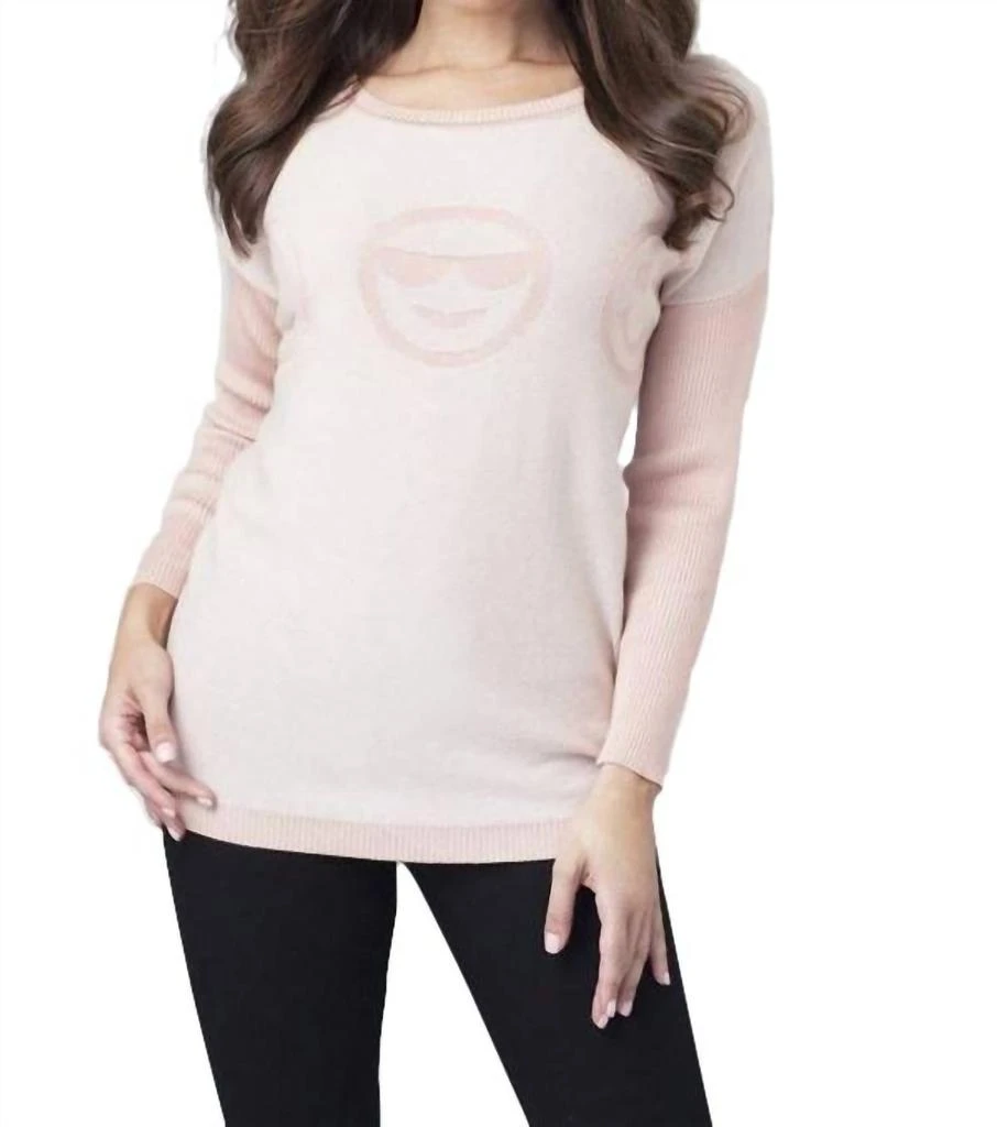 ANGEL Reversible Emoji Sweater In Pink 1