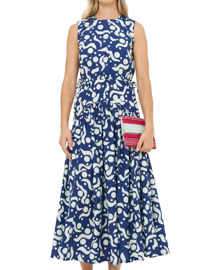 Sleeveless Piped Maxi Dress - Acadia Navy Medium - Oliphant