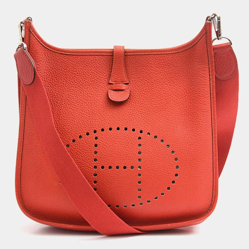 Hermes Hermes Red Leather Evelyne II PM Crossbody Bag 1