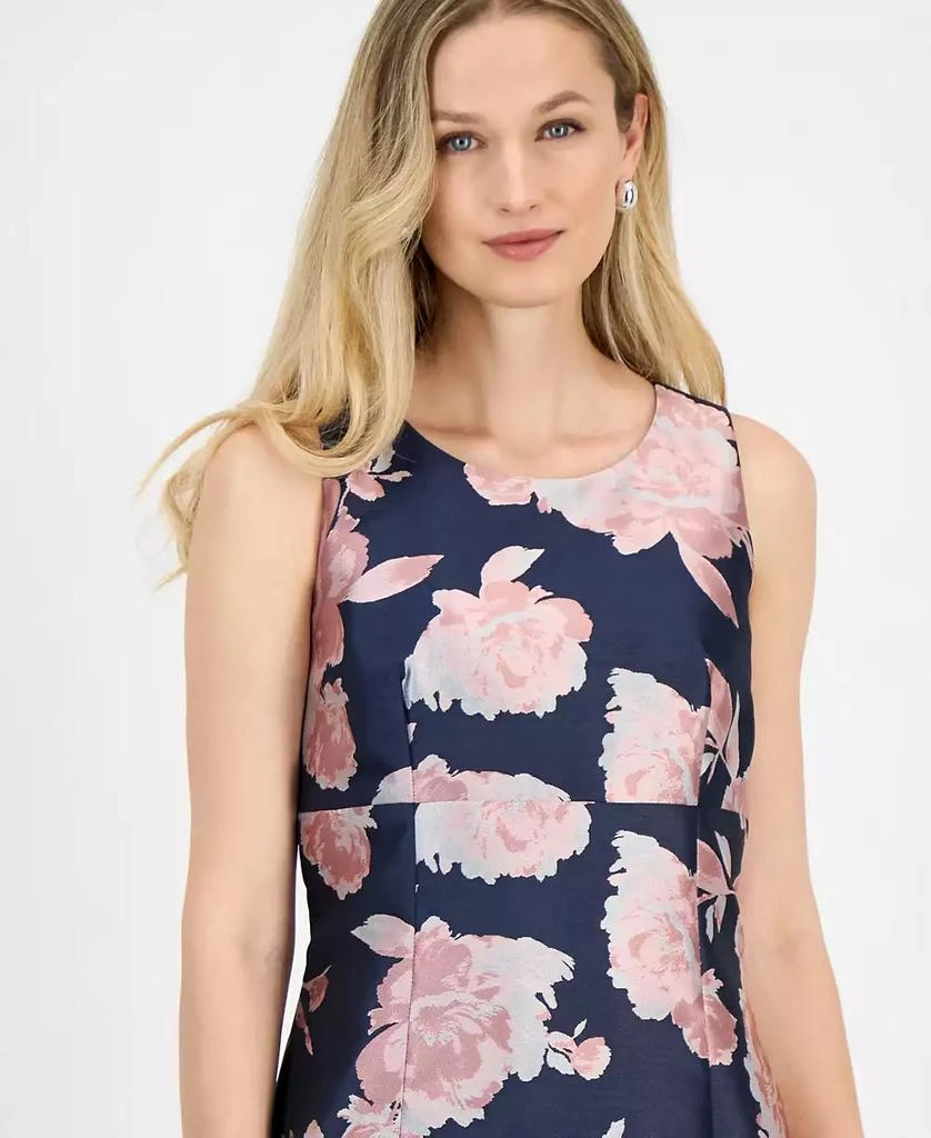 Kasper Women's Floral Jacquard Empire-Seam Sheath Dress 4