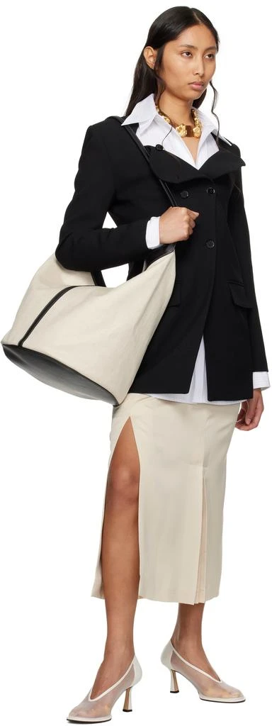 Recto Off-White Canvas Large Bucket Bag 4