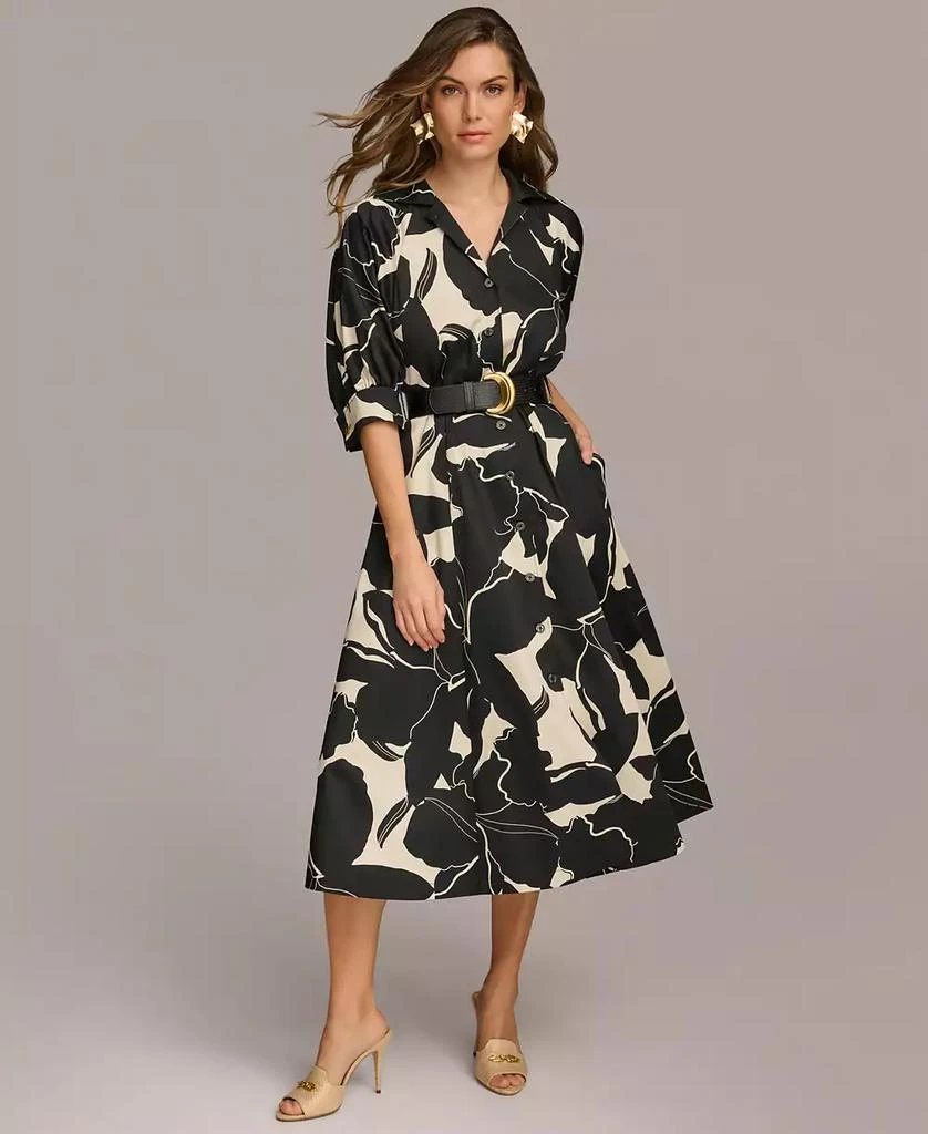 Donna Karan New York Petite Printed Belted Shirtdress 1