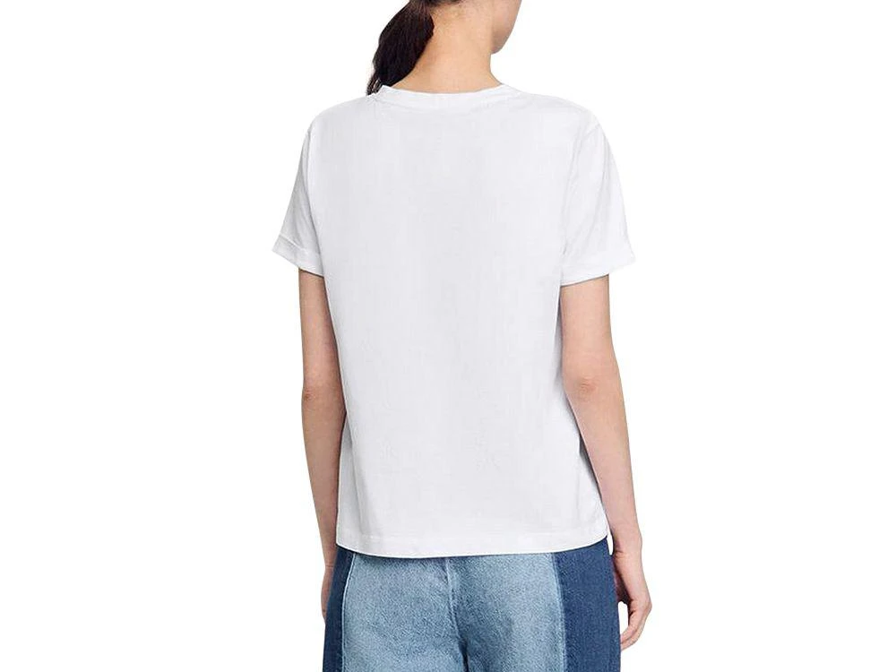 Sandro Embroidered Cotton Tee 3