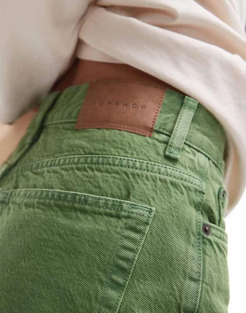 Topshop Topshop denim Editor shorts in green 3