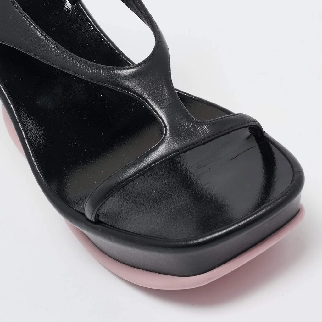 Stella McCartney Stella McCartney Black Faux Leather Shroom Slingback Sandals 37.5 7