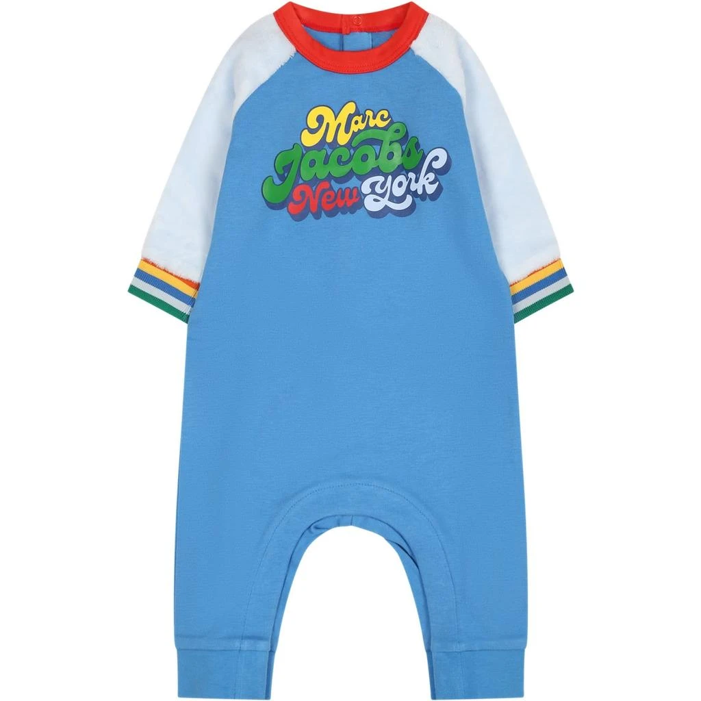 Marc Jacobs Light Blue Babygrow For Baby Boy With Logo 1
