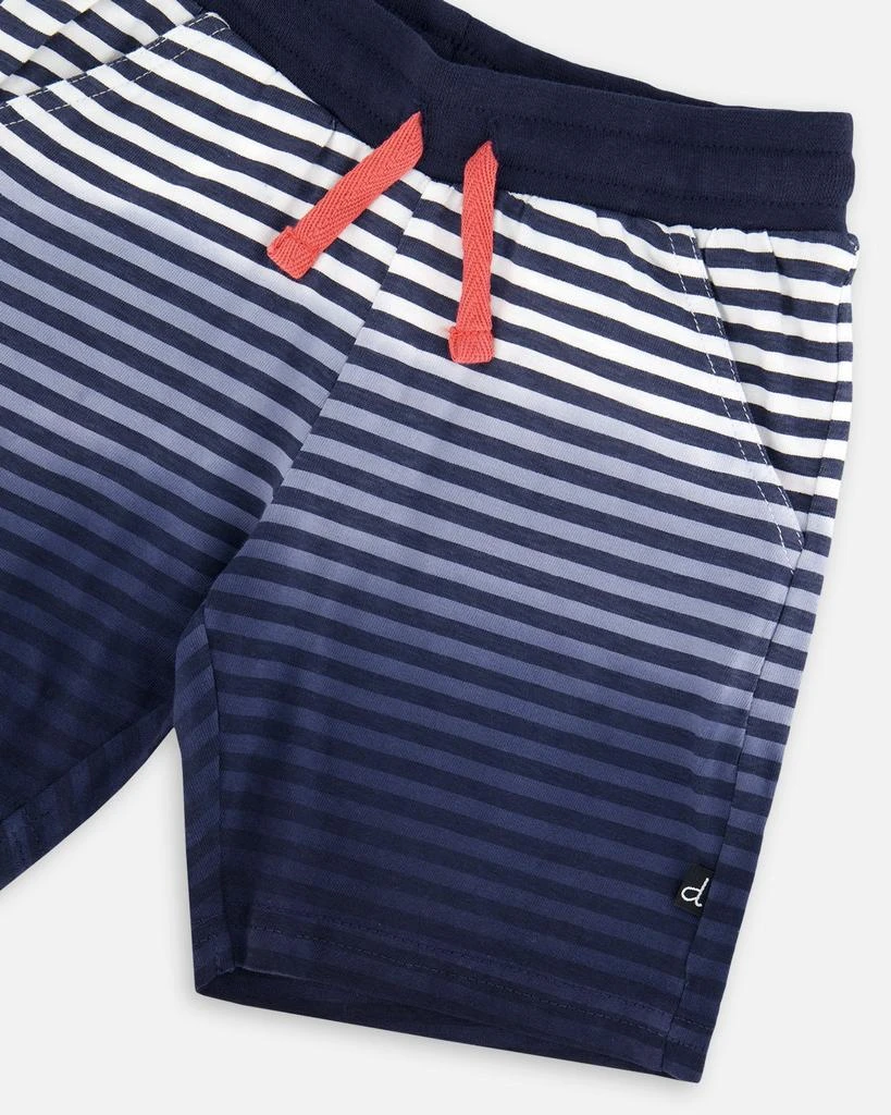 Deux par Deux Organic Cotton Shorts Blue Gradient Stripes 5