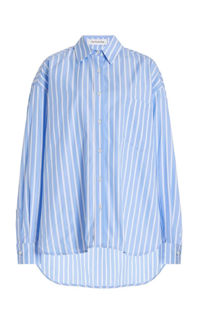 The Frankie Shop The Frankie Shop - Georgia Striped Cotton-Blend Shirt - Blue - XXXS/XXS - Moda Operandi 1