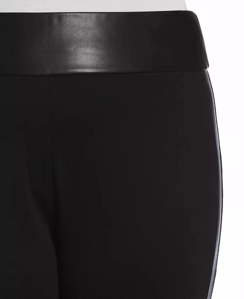 Rafaella Plus Size Faux Leather Trimmed Pull-On Pant 4