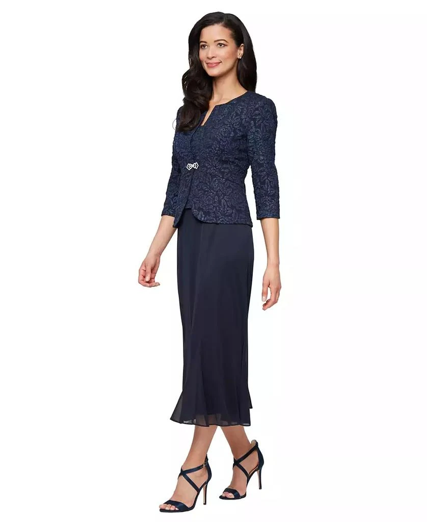 green emerald velvet dress Alex Evenings Chiffon Tiered Tank Jacket Dress 8492001 main image 0