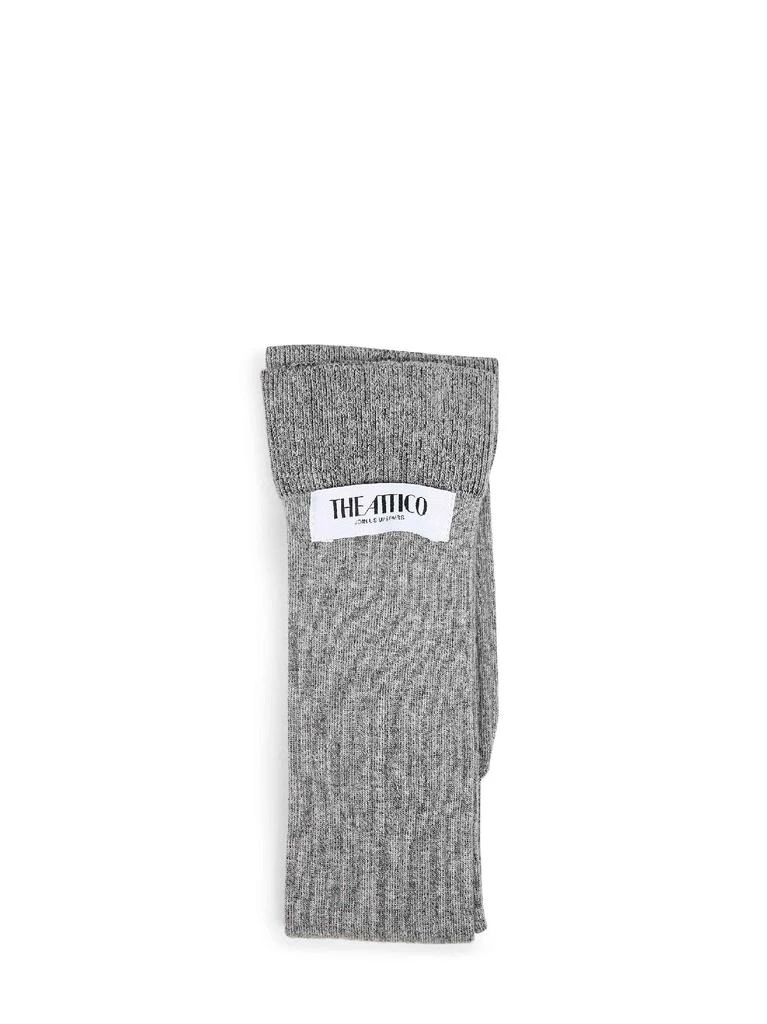 The Attico THE ATTICO | Melange grey ribbed stretch cotton long socks | Women | S