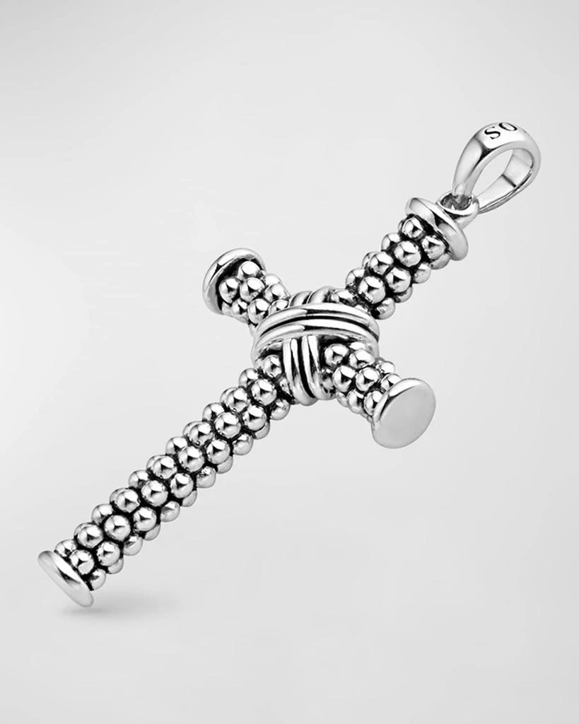 LAGOS Men's Sterling Silver Anthem X Cross Pendant, 51x28mm 3