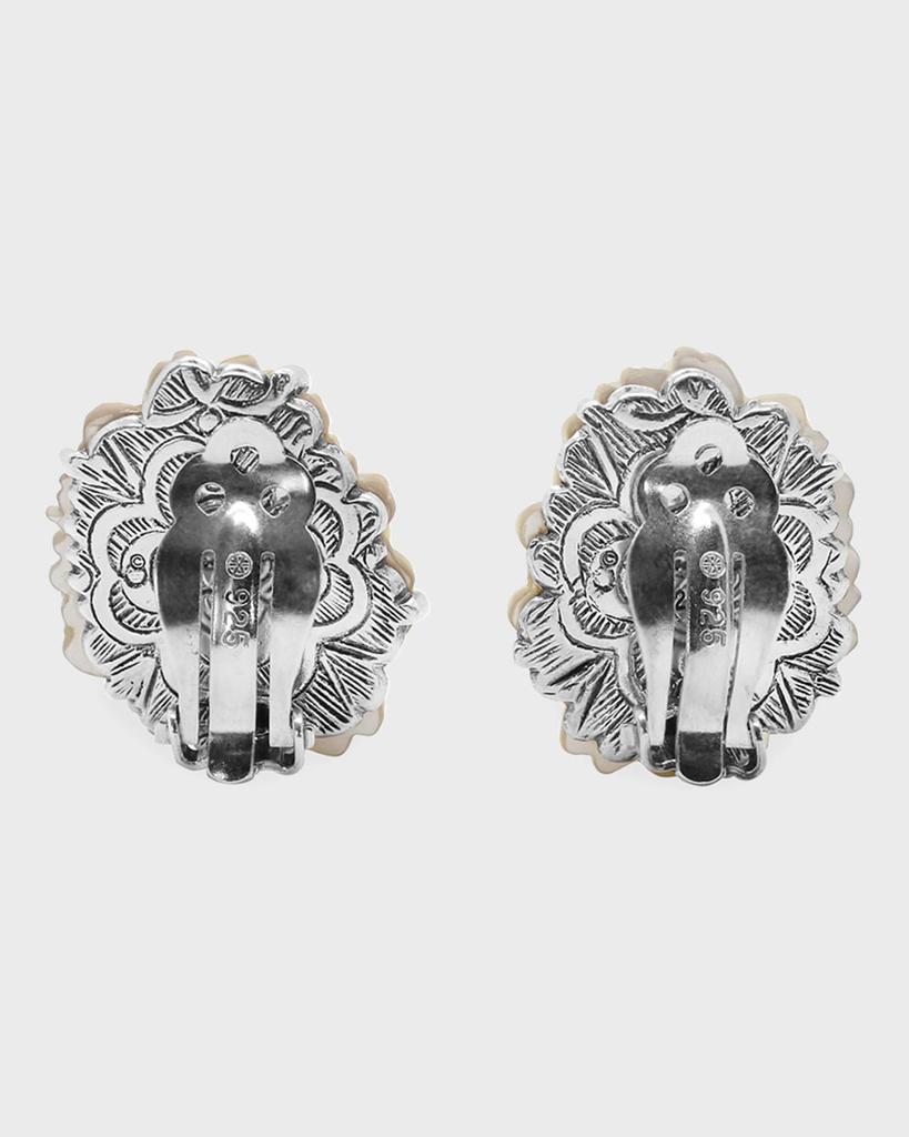 Stephen Dweck White Carved Earrings
