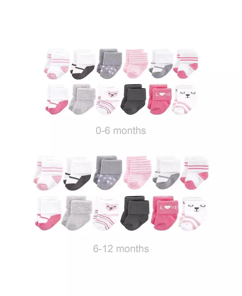 Hudson Grow with Me Cotton Terry Socks, Bear, 0-6 and