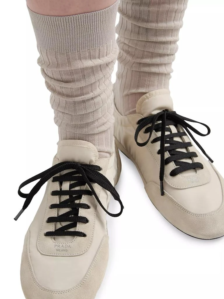 Prada Women's Collapse Re-Nylon and Suede Sneakers 2