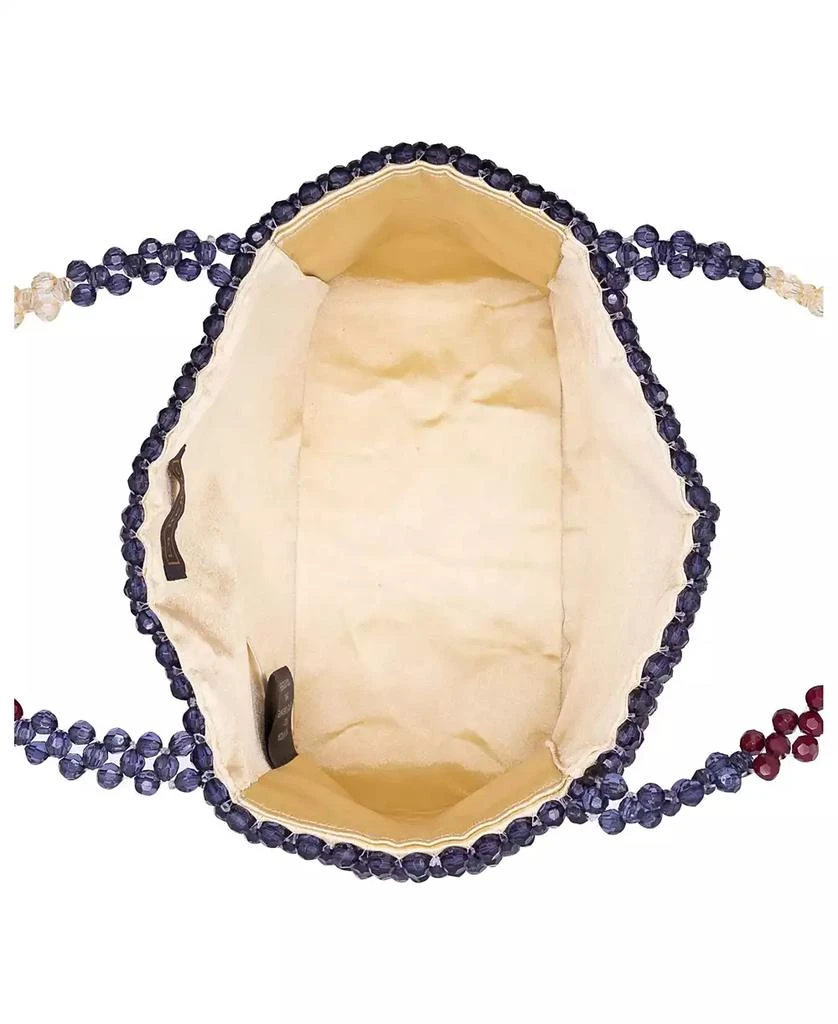 La Regale Macrame Bead Wide Stripe Mini Tote 3