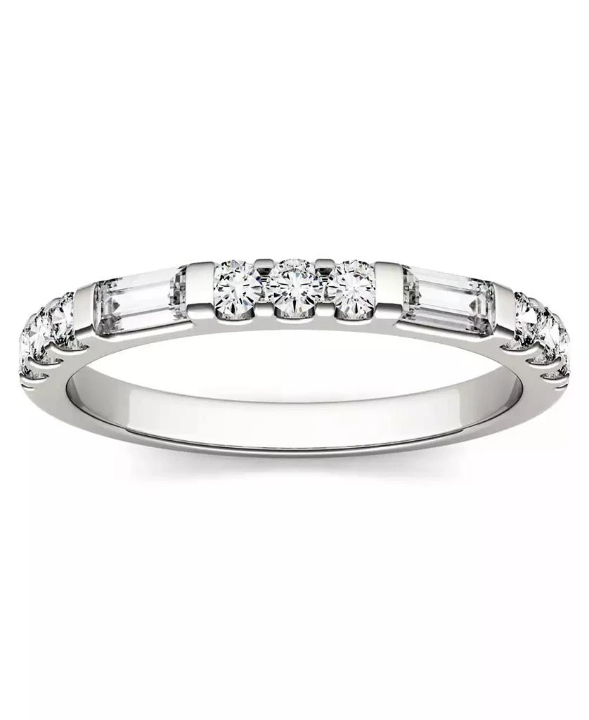 Charles & Colvard Moissanite Round and Baguette Stackable Ring (1/2 ct. tw. Diamond Equivalent) in 14k White Gold 3