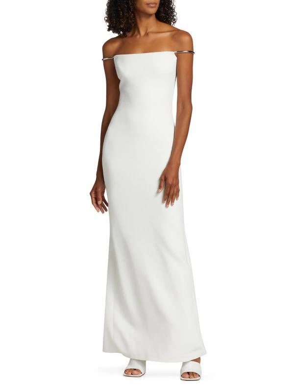 Brandon Maxwell Off-The-Shoulder Slip Gown 1