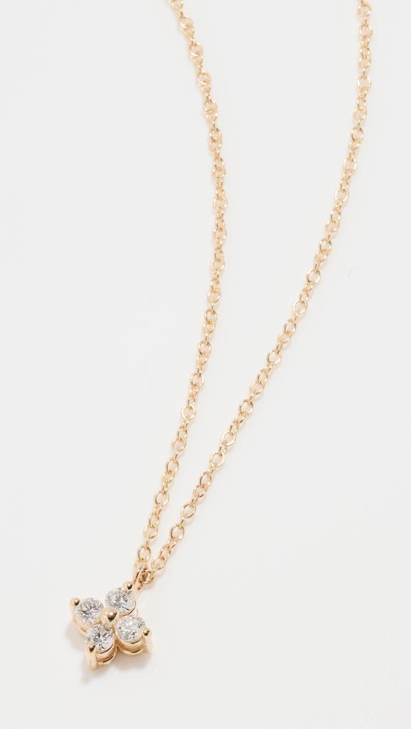 Zoe Chicco Quad Prong Set Diamond Pendant Necklace