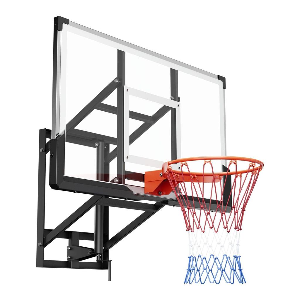 VVOR Wall Mount Basketball Hoop, 54-inch PC Backboard Mounted Basketball Hoop Outdoor with Hand-Crank Adjustment, 0.11 inch Thickened Backboard, Classic Basketballs Hoops Design, Indoor 
Outdoor Use