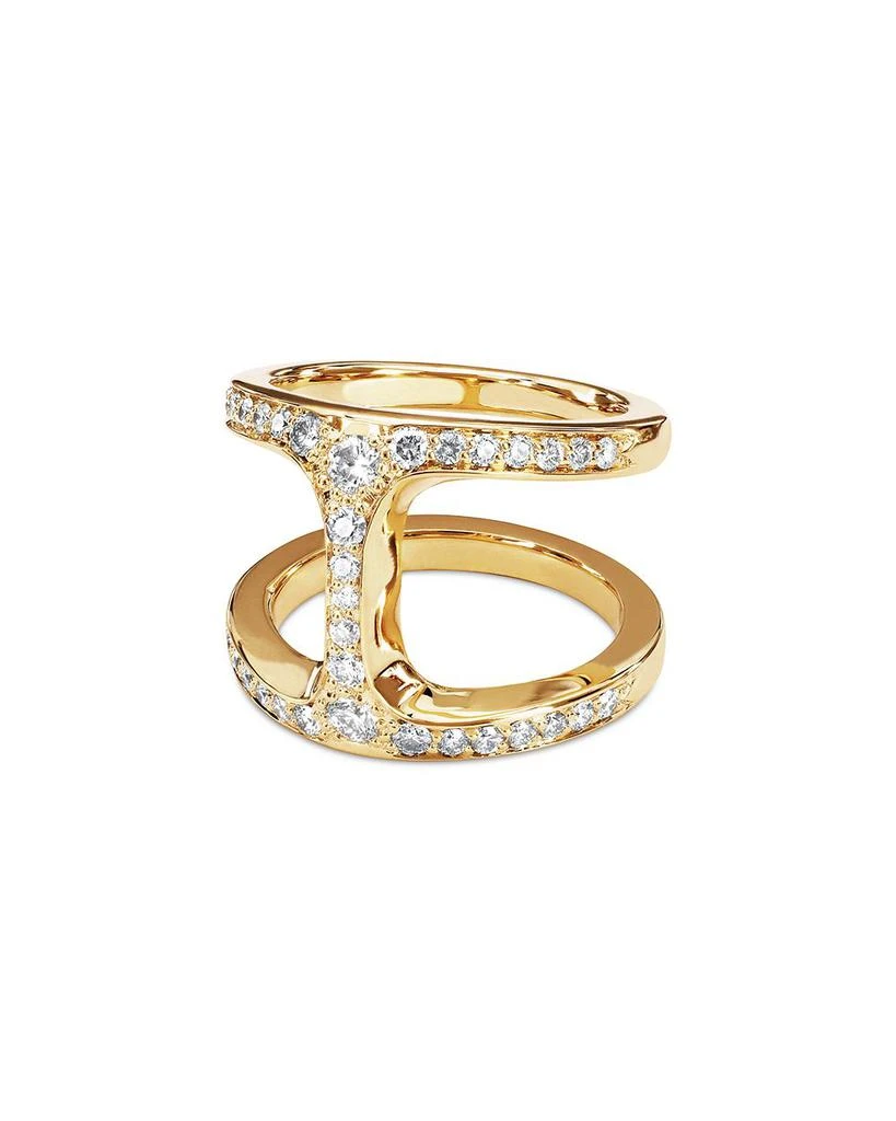 Hoorsenbuhs 18K Yellow Gold Phantom Diamond Double Row Statement Ring 1