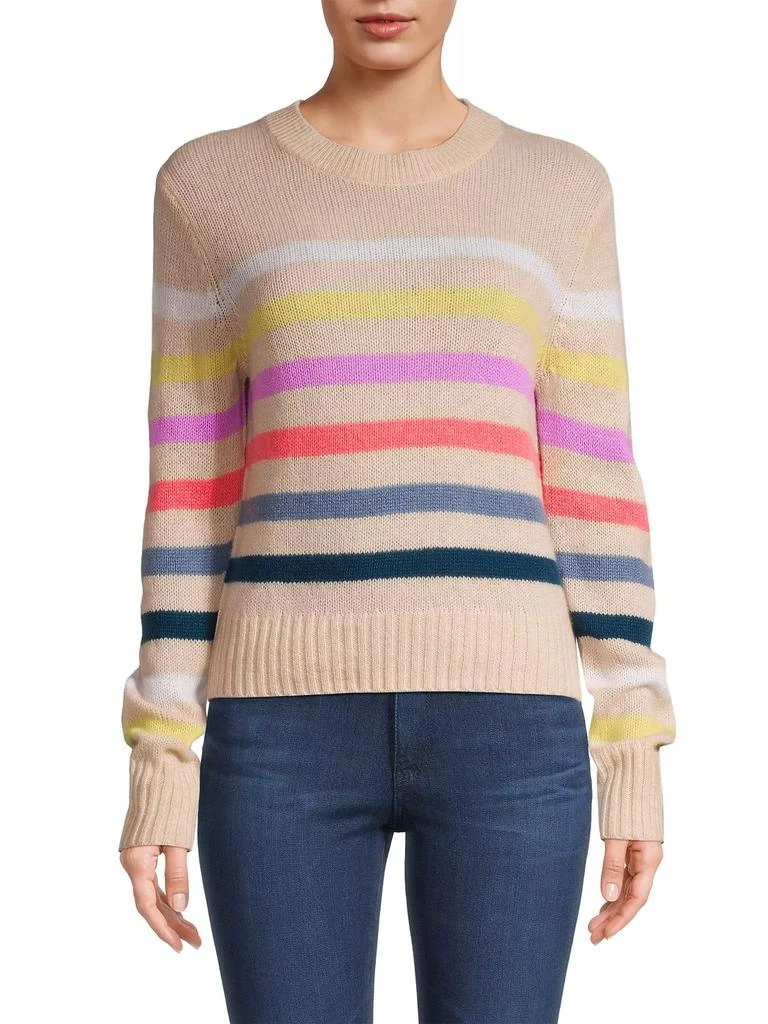 White + Warren Cashmere Featherweight Striped Sweater 3