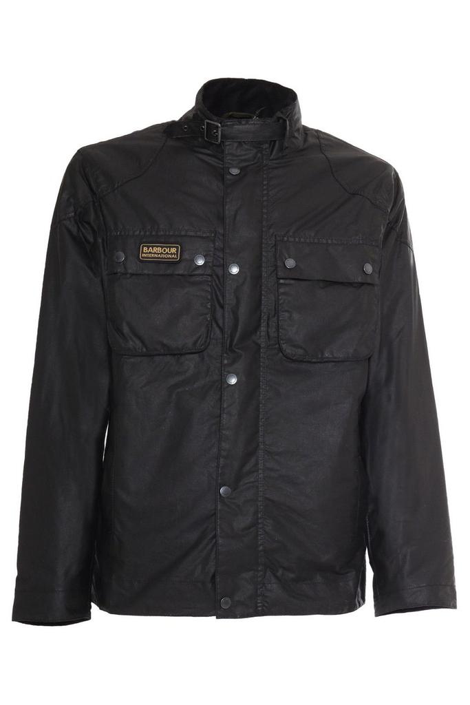 Shop Barbour Logo-Patch Long-Sleeved Jacket on Sale at