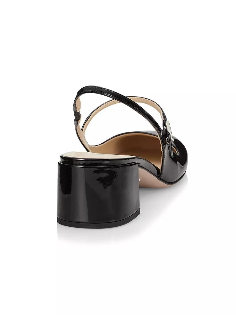 Prada 45MM Leather Block-Heel Slingback Pumps 3
