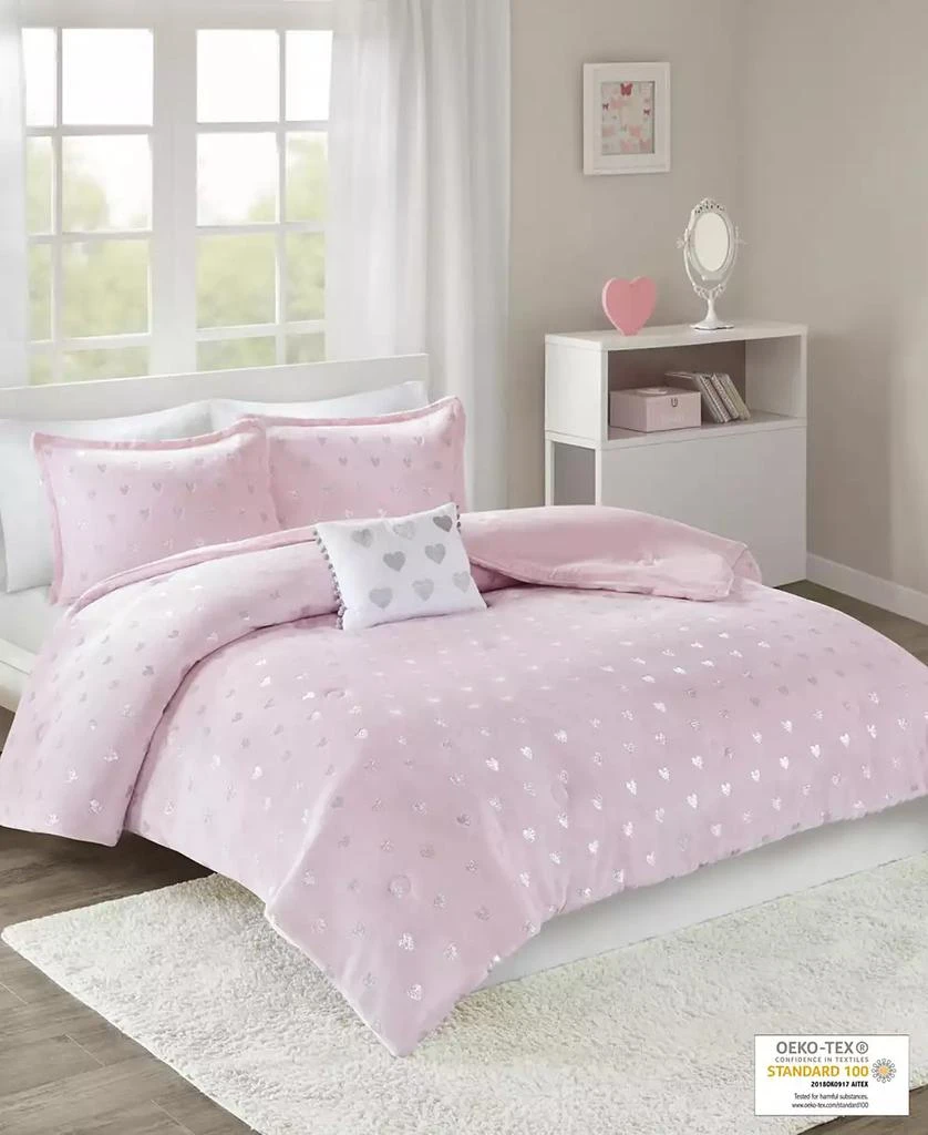 Intelligent Design Rosalie Metallic Heart 3-Pc. Comforter Set 3