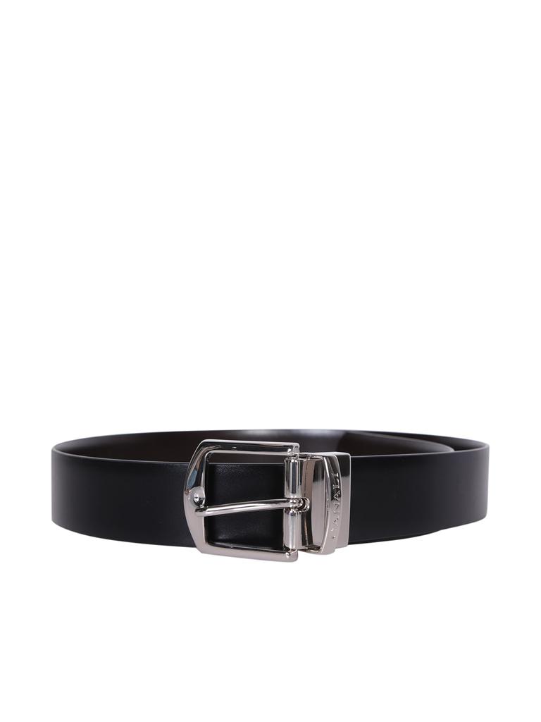 Canali Engraved-logo Black Belt