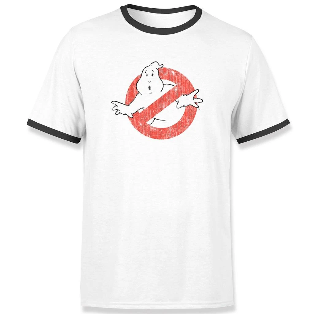 Original Hero Ghostbusters Vintage Classic Logo Men's Ringer T-Shirt - White/Black 1