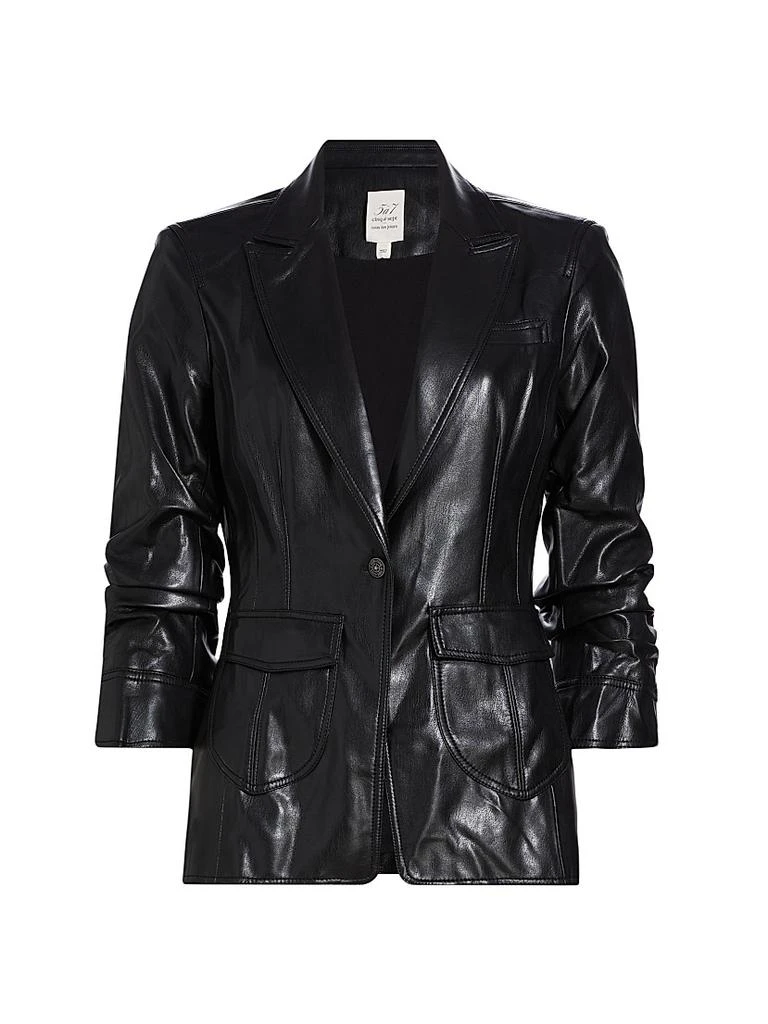 Cinq à Sept Louisa Vegan Leather Scrunched Jacket