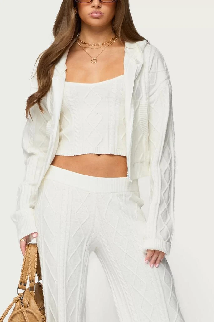 Edikted Edikted Louise Cable Knit Hooded Cardigan 4