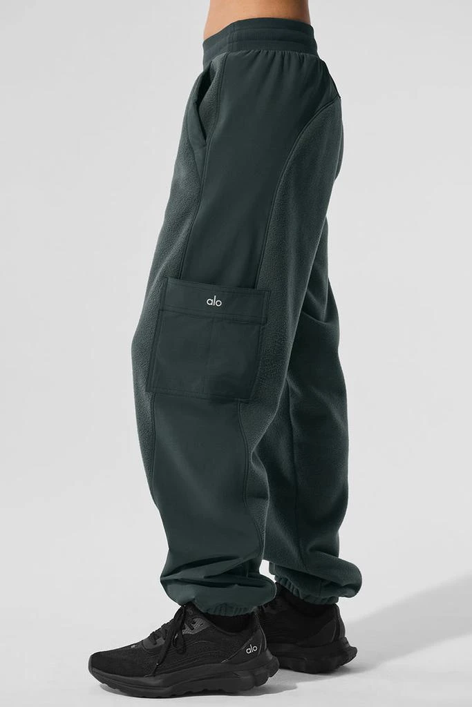Alo Polar Fleece Wintry Mix Pant - Charcoal Green 3