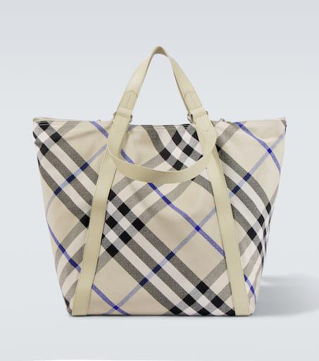 Burberry Check Large jacquard tote bag – On Sale Now with Up