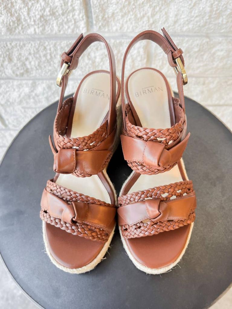 Alexandre Birman Women's Clarita Tresse Wedge In Chocolate Fondue
