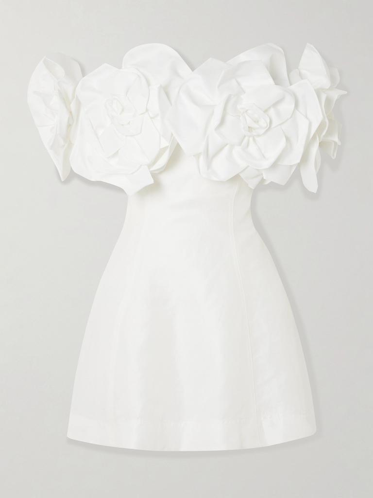 Dries Van Noten 细褶绉纱边饰提花缎布迷你连衣裙 - Dresses
