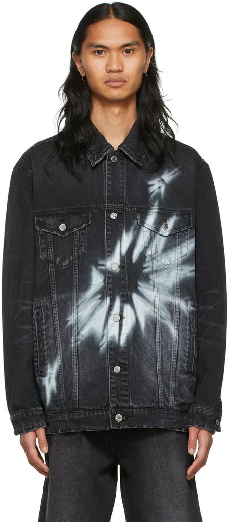 We11done Black Graphic Denim Jacket 1