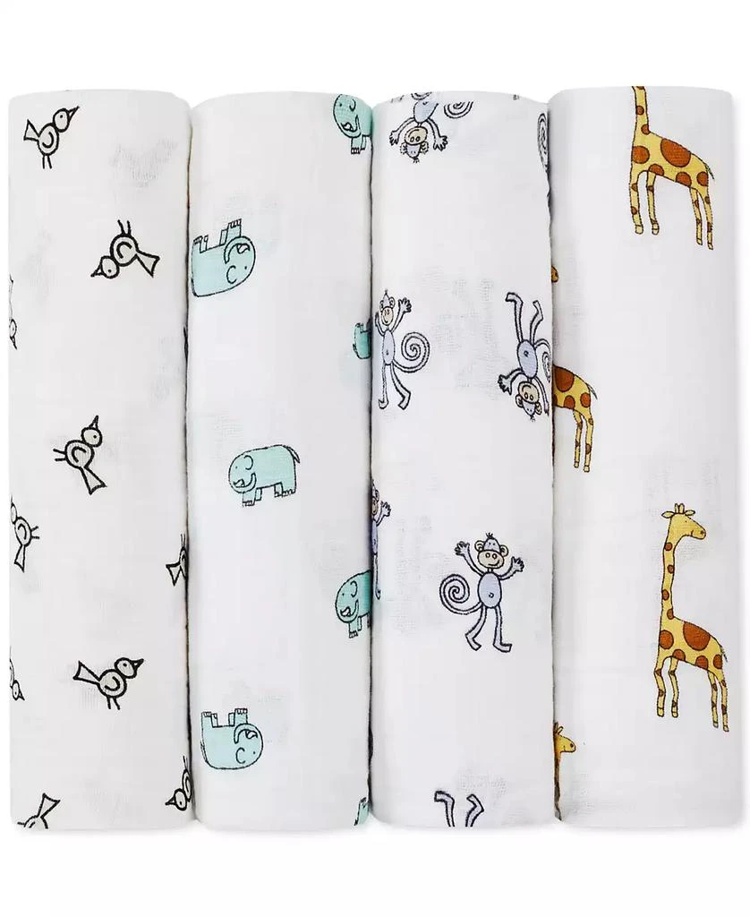 aden + anais Baby Boys or Baby Girls Jungle Swaddles, Pack of 4 1