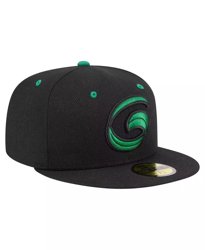 New Era Men's Black Greensboro Grasshoppers Authentic Collection 59FIFTY Fitted Hat 3