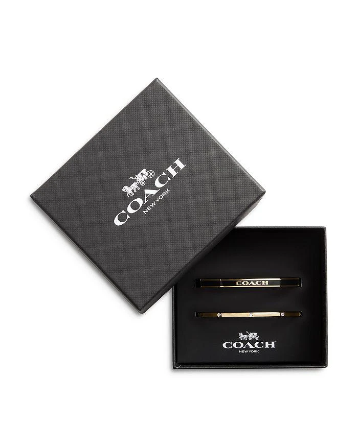 Coach Pavé & Color Inlay Logo Bangle Bracelets, Set of 2 3