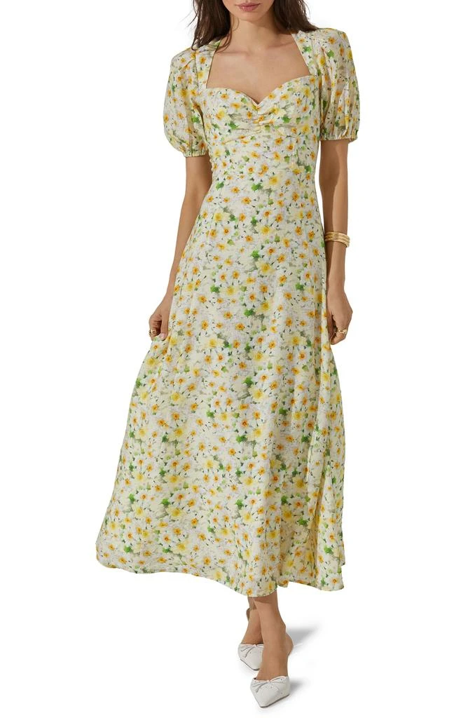 ASTR Print Puff Sleeve Maxi Dress 1